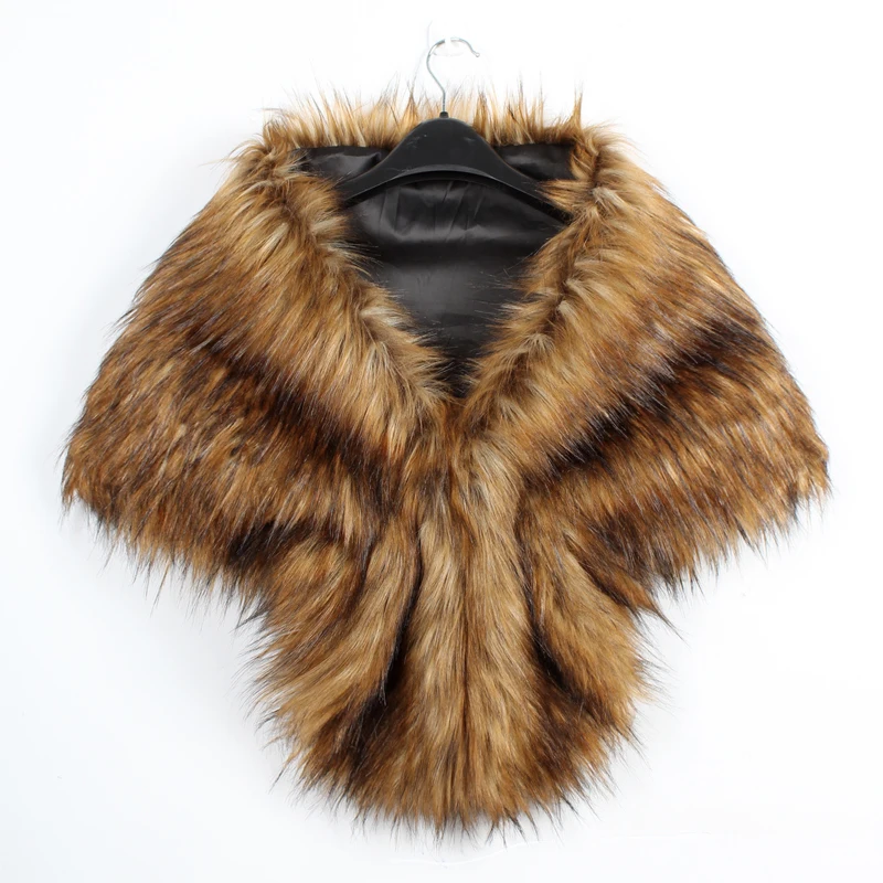 Scialle da sposa da donna Mantello da sposa Caldo peluche Elegante pelliccia sintetica invernale Scialle lungo Stola Coprispalle Sciarpa per