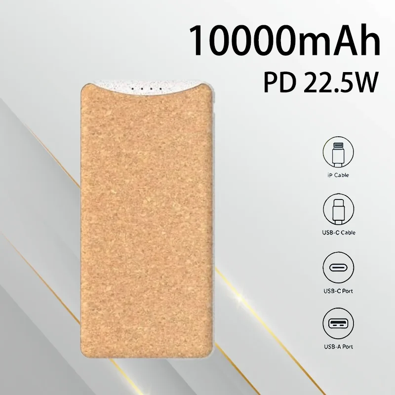 

Portable Eco Friendly Wheat Straw Color Power Bank 10000mAh 22.5Wh Super Fast Charging External Battery for Travel Daily Life