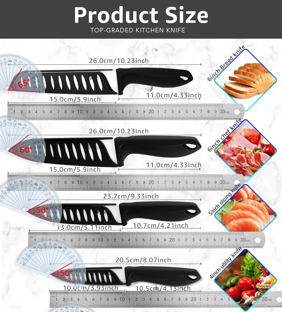 Ceramic Knife Kitchen Chef Knives Meat Utility Slicing Paring Bread Knives White Blade colorful anti-slip handle Cooking tools