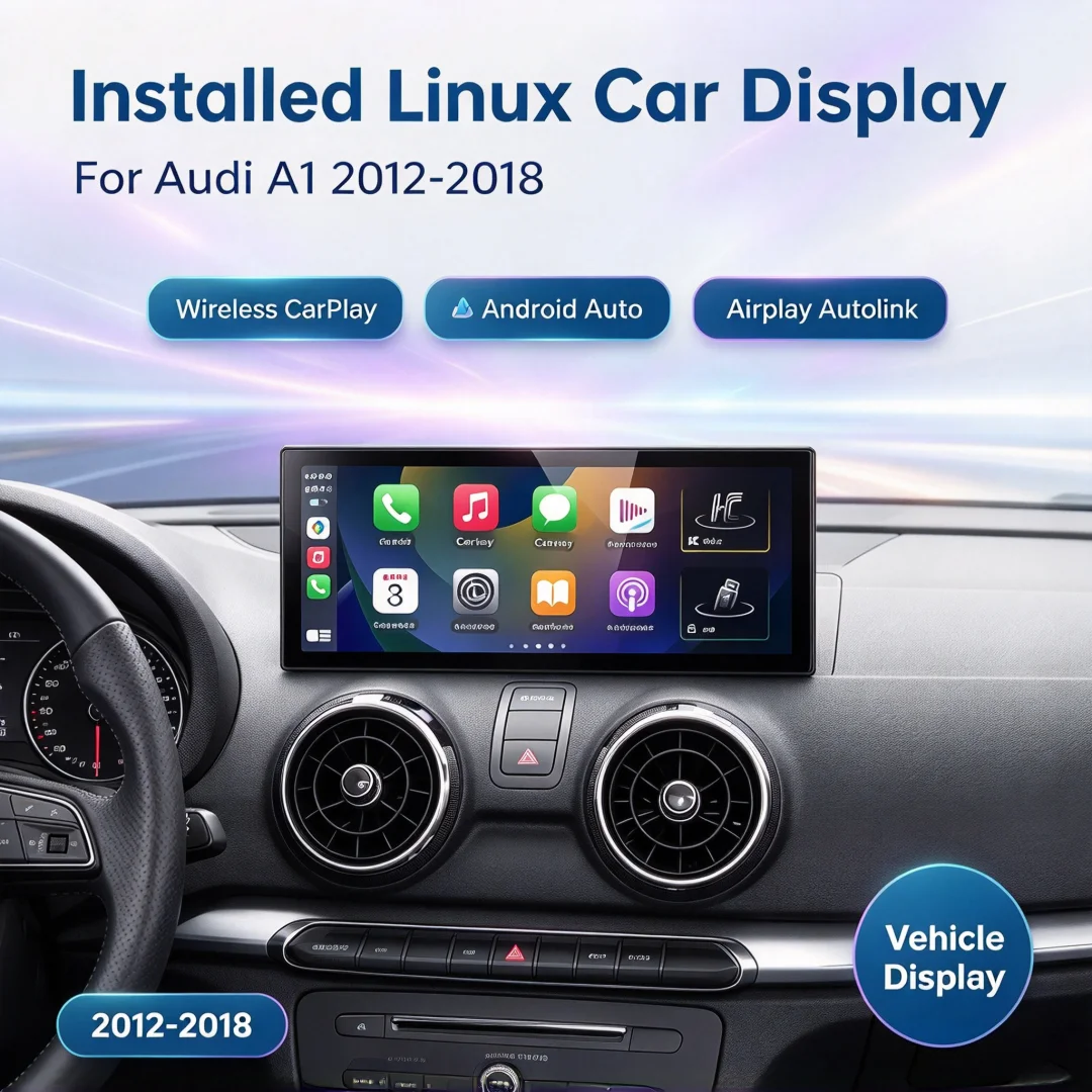 12.3'' Ultra-thin Linux Touch Screen For Audi A1 2012-2018 Car Multimedia Display With Wireless CarPlay Android Auto Unit NEW
