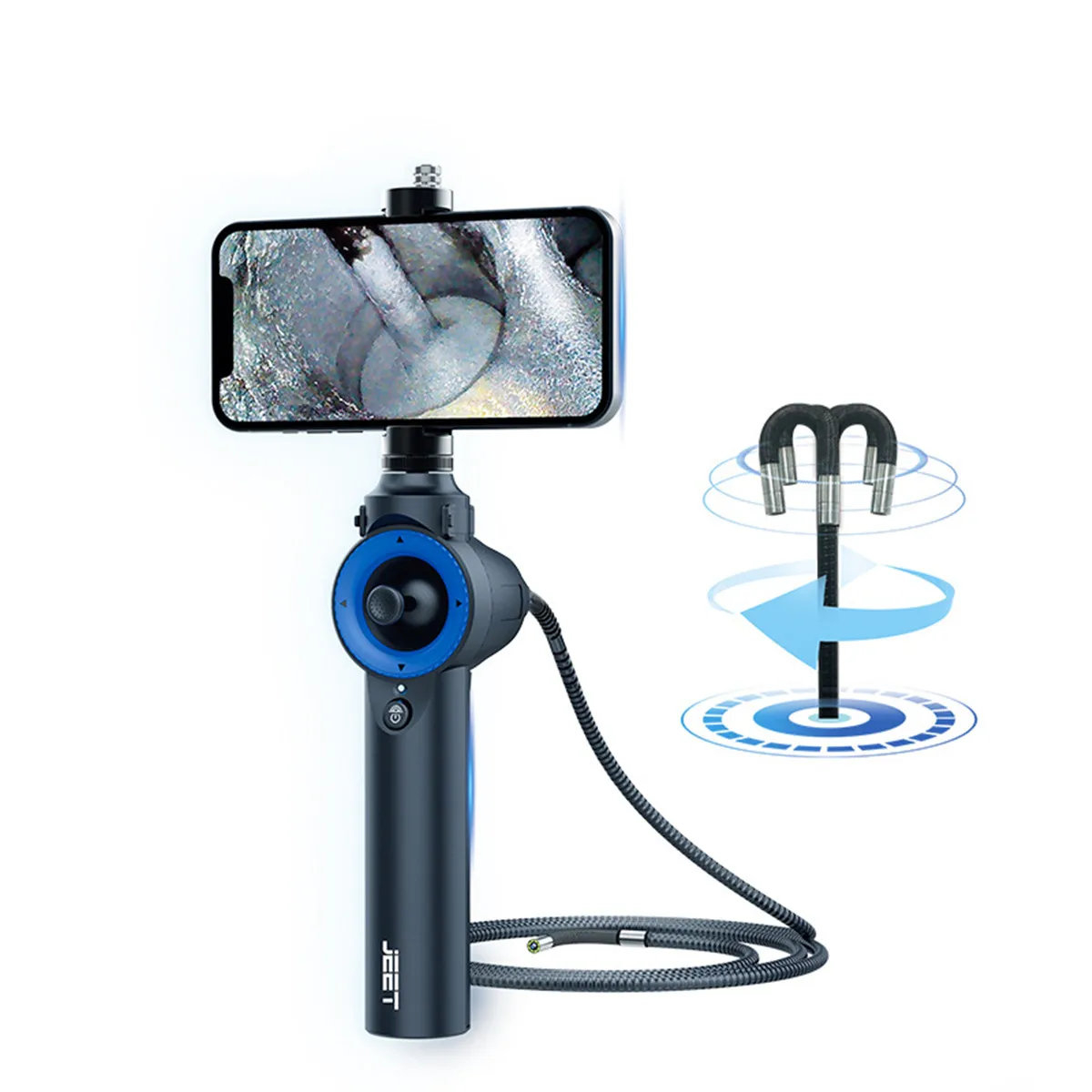 6.2MM 1080P all Direction Articulate Endoscope Four Way 360°Steering Automotive Inspection Camera for iPhone Android Tube Camera