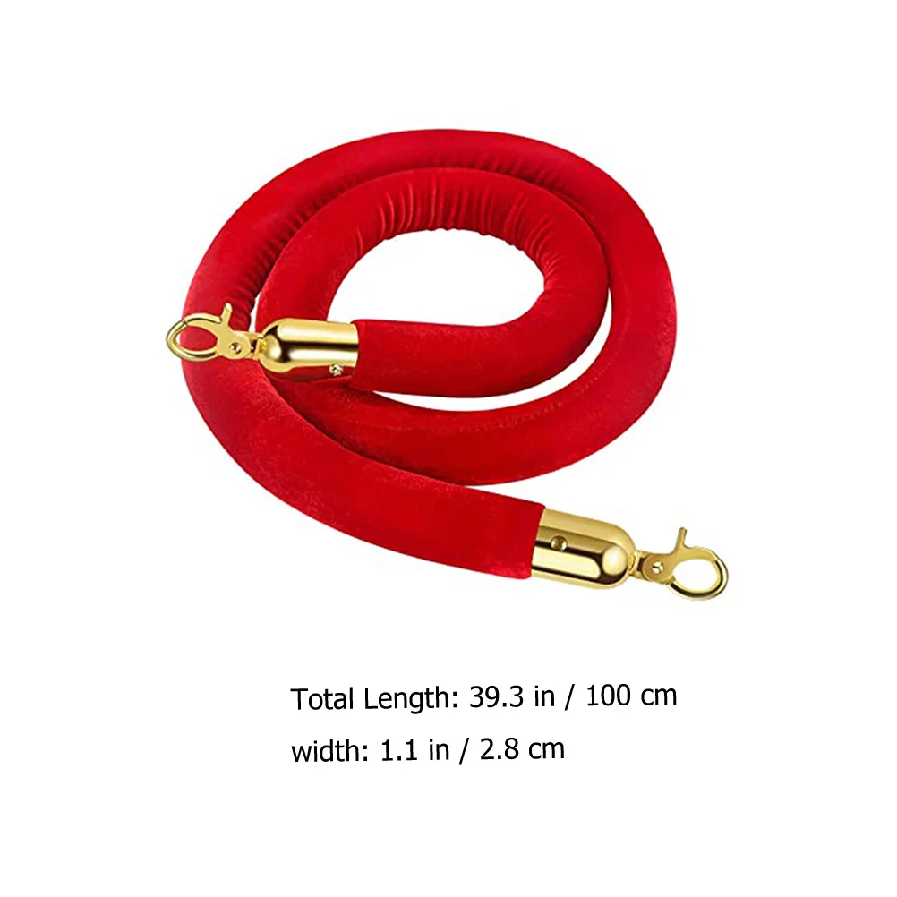 Concierge Post Lanyard Easy Assembly Rope Queue Party with Hook Safe Distance Stanchions Crowd Control Velvet Heavy Duty