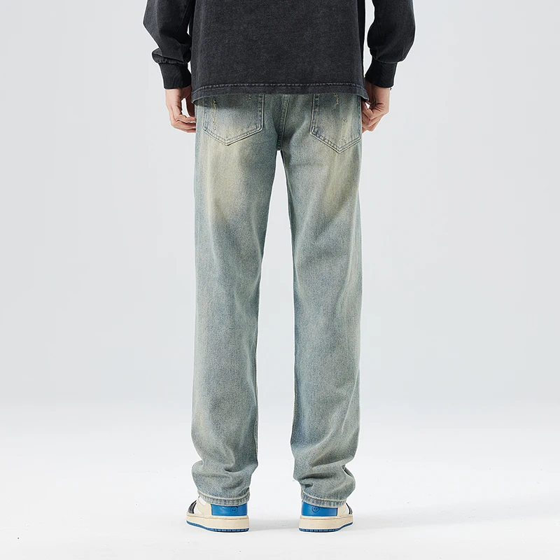 2024 new retro summer personality street broken holes jeans Slim thin versatile loose straight trousers