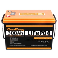 Cloudenergy 12V 300Ah LiFePO4 Battery Pack Backup Power, 3840Wh Energy, 6000+ Cycles, Built-in 200A BMS