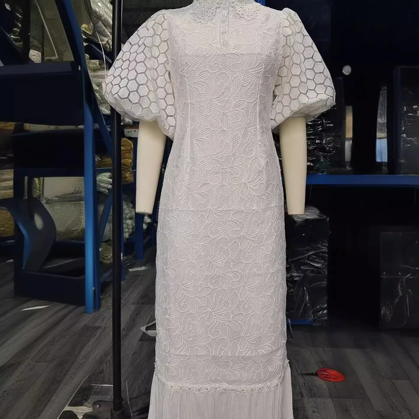 Temperament Commuter Plus Size Women\'s Fishtail Dress Lace Embroidery Loose Petticoat Long Skirt Dress