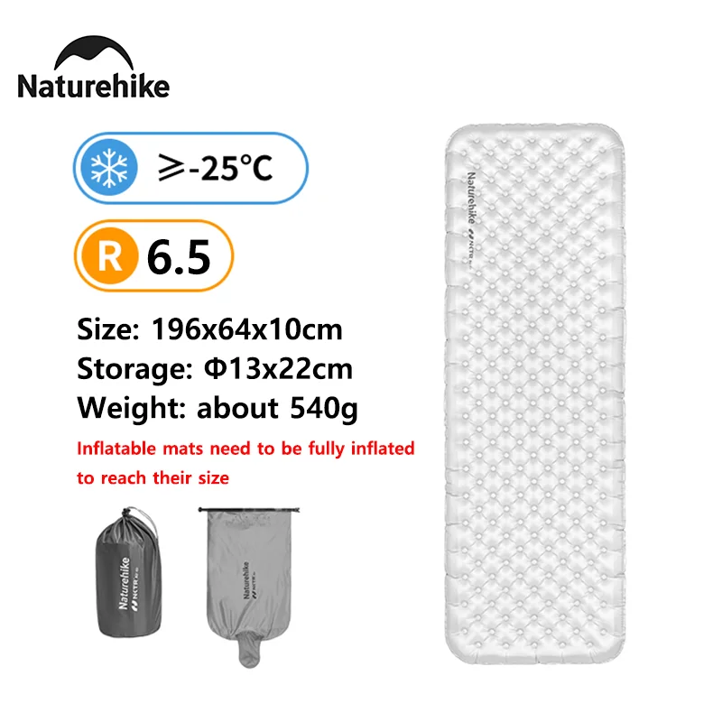 Naturehike 2026 Camping Luchtbed Ultralicht 6.5 Hoge R-waarde Winter Warm 10cm Dikker Buiten Draagbaar Slaapmat Luchtbed