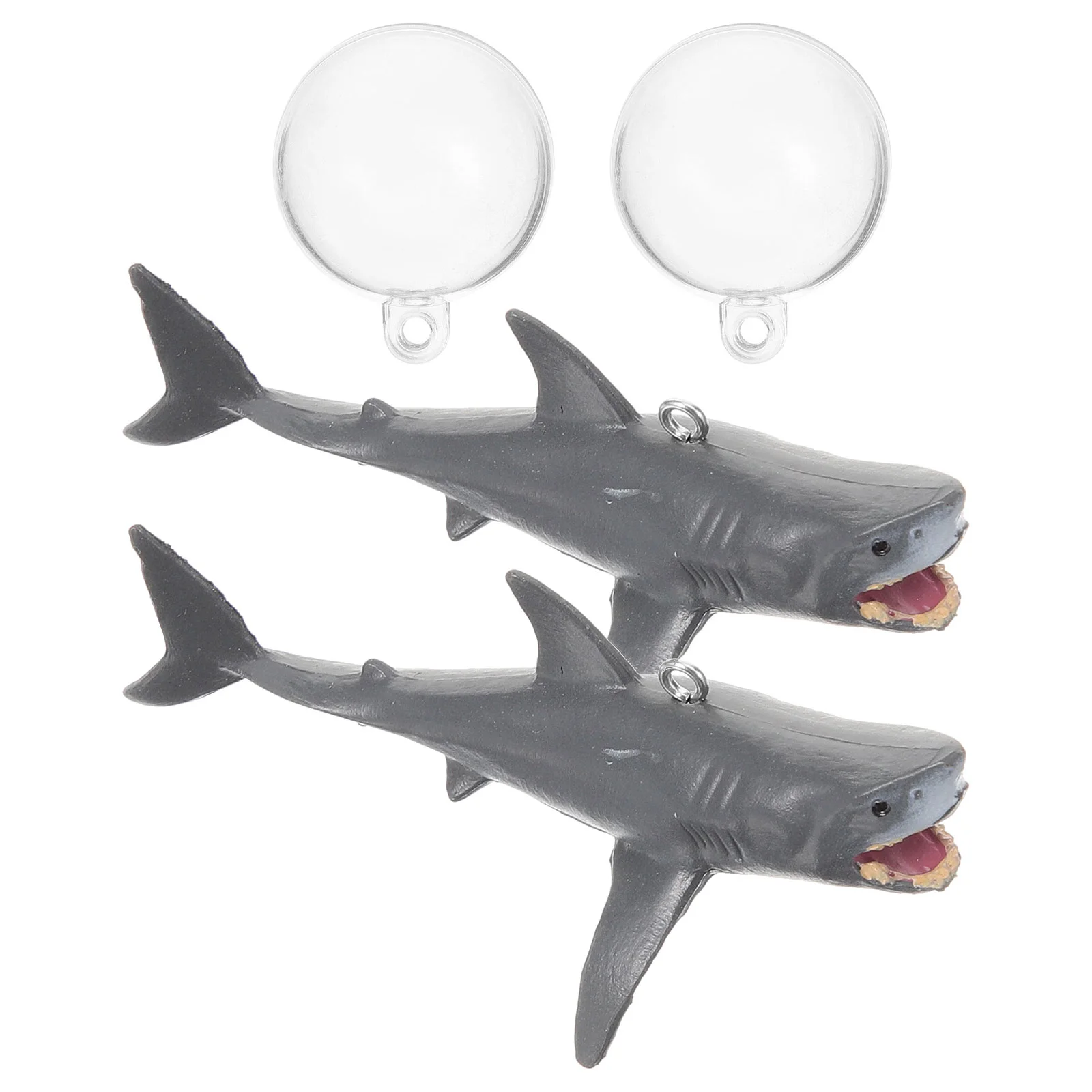 2 Sets Fish Tank Floating Shark Decorations PVC Marine Aquarium Layout Props Customizable Rope Length Easy Installation