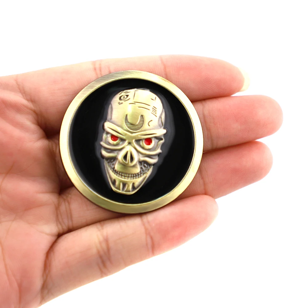 3D Metal Car-Styling Horrible Face Round Car Sticker Head Sticker Car Motorcycle Emblem Badge Decoration Decals Auto Accessories