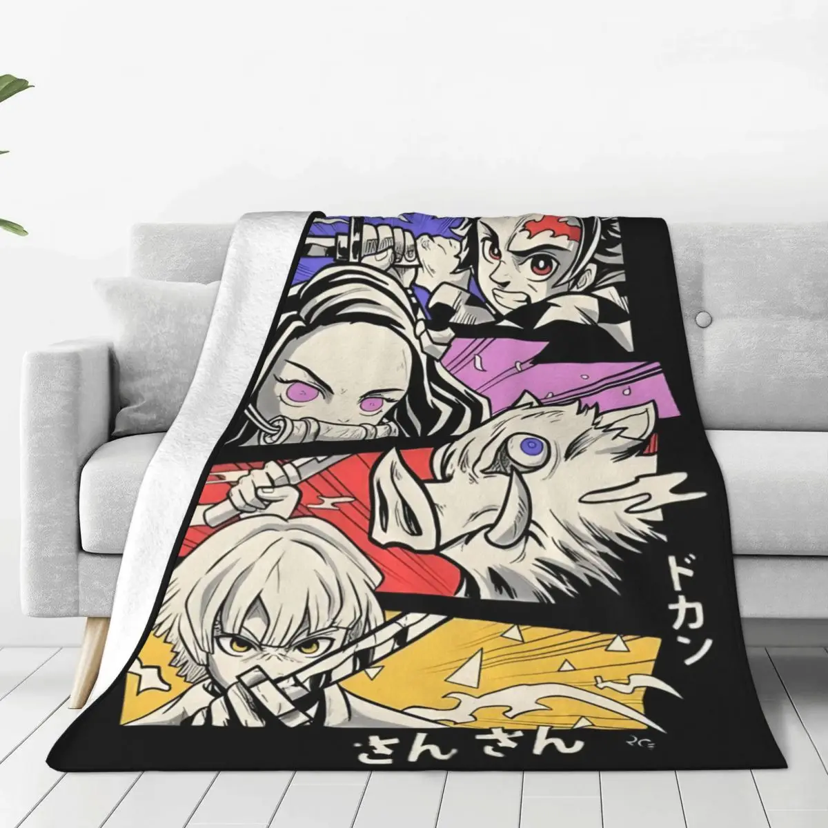 Multifunction Kimetsu No Yaiba Blanket Accessories Bed Decorative Demon Slayers Blanket Throw Soft Fleece for Travel