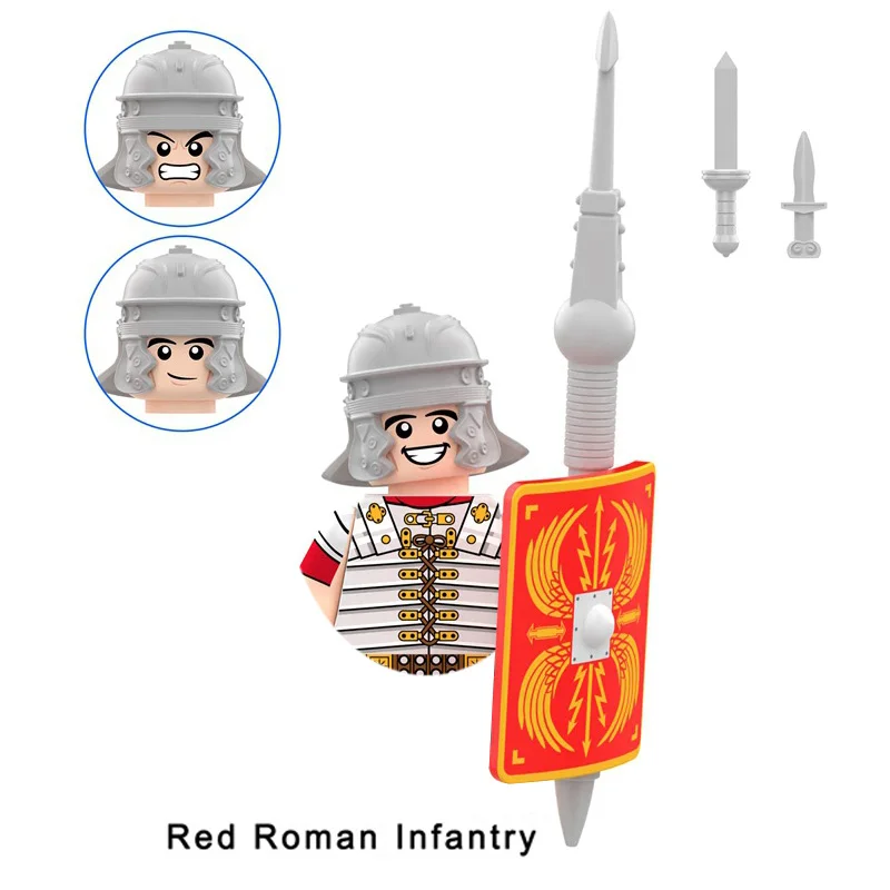 Kids Toys Medieval Military Figures Model Armed Infantry Roman Centurion Trumpeters Assembly Model Building Blocks Boys Gifts