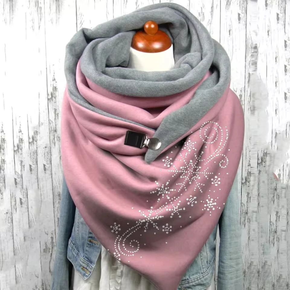 

Women Printing Button Shawls Casual Warm Soft Fashion Scarves Wrap Women Scarf Satin Scarves Women