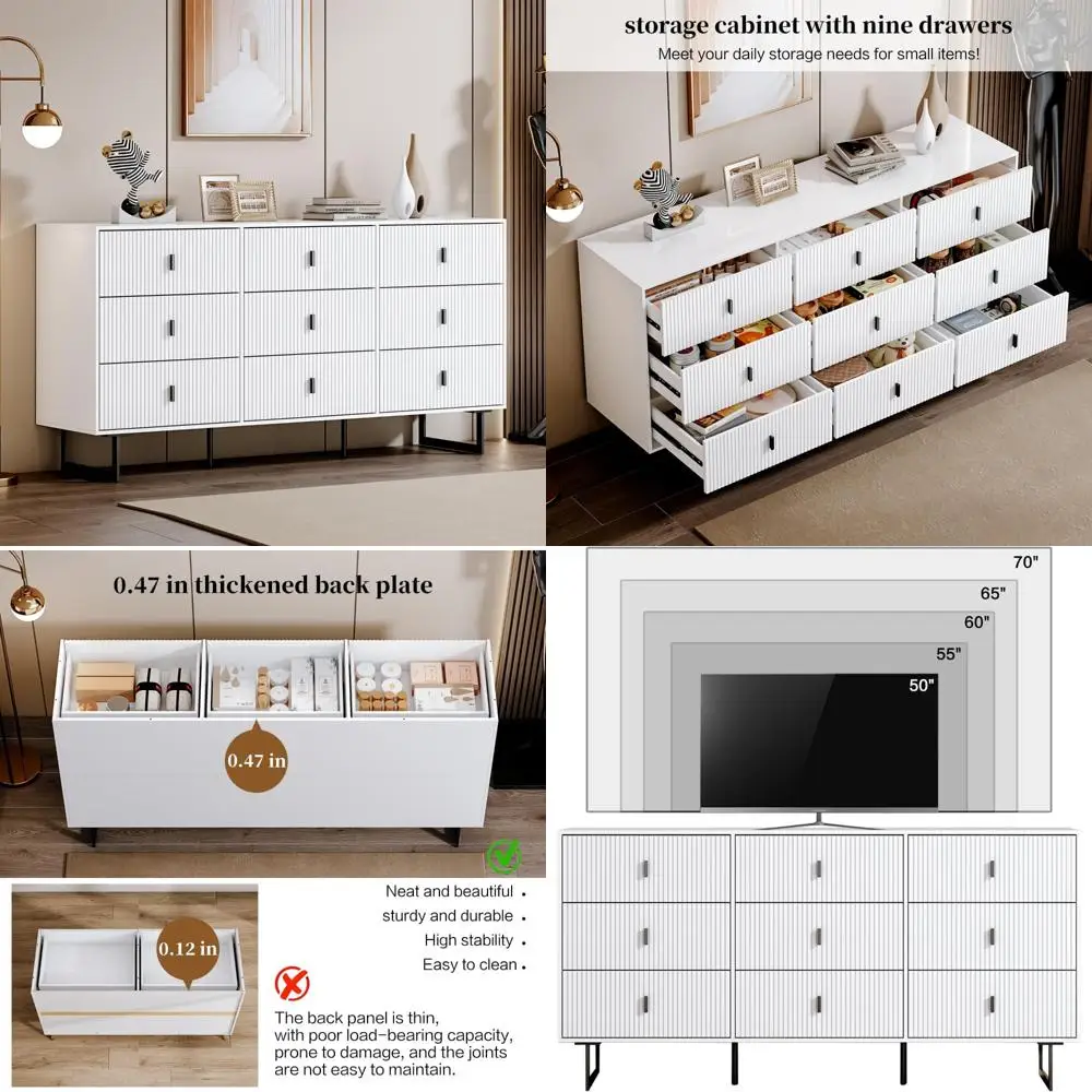 خزانة ذات أدراج حديثة مع 9 أدراج، أدراج عميقة، منظم ملابس، خزانة تخزين كبيرة لغرفة المعيشة، غرفة النوم، المدخل، مع #1