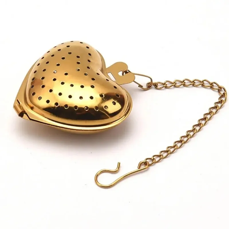 Colino da tè infusore per tè in acciaio inossidabile a forma di cuore che blocca spezie colino per palline da tè filtri per infusore a rete accessori da cucina