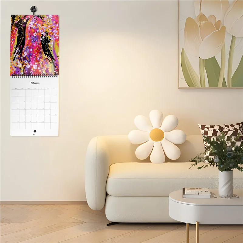 Practical-Cat Painting Wall Calendar Monthly Wall Calendar With Medieval Cat Pictures Wall Art Pet Calendars For Home College