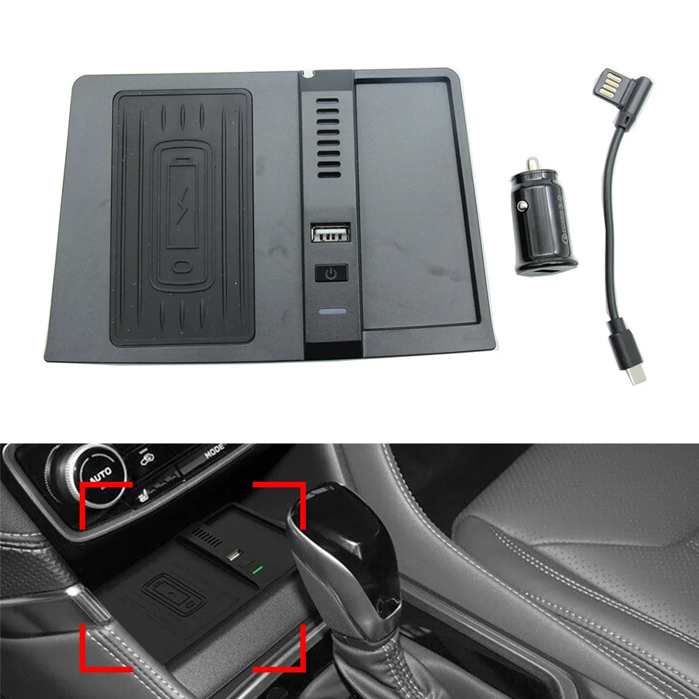 Car Wireless Car Charger Phone Fast Charging Pad For Subaru Forester 2019 2020 2021 2022