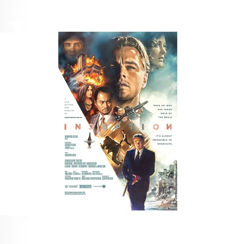 Inception 2010 Movie, Art Print Canvas Poster, Living Room Decor, Home Wall Picture