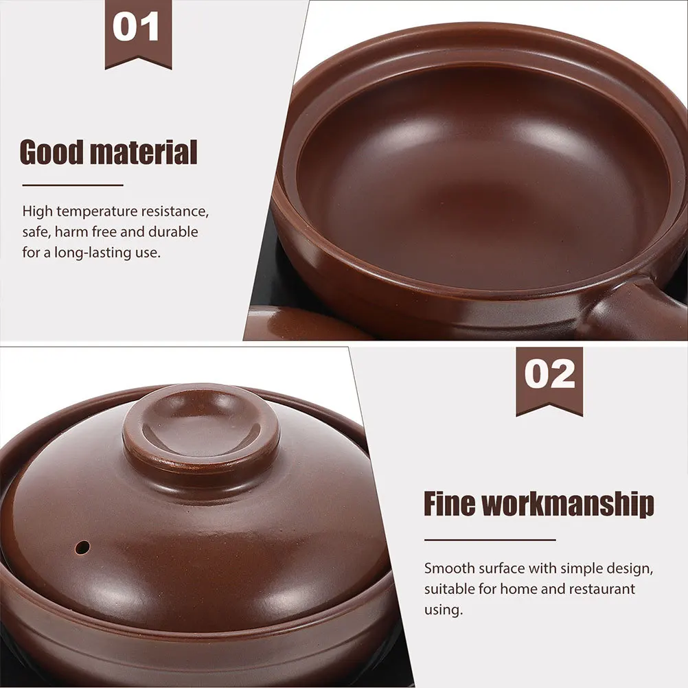 

Clay Stock Pot Soup Serving Hotpot Casserole with Lid Chinese Ceramic Cooking Pots