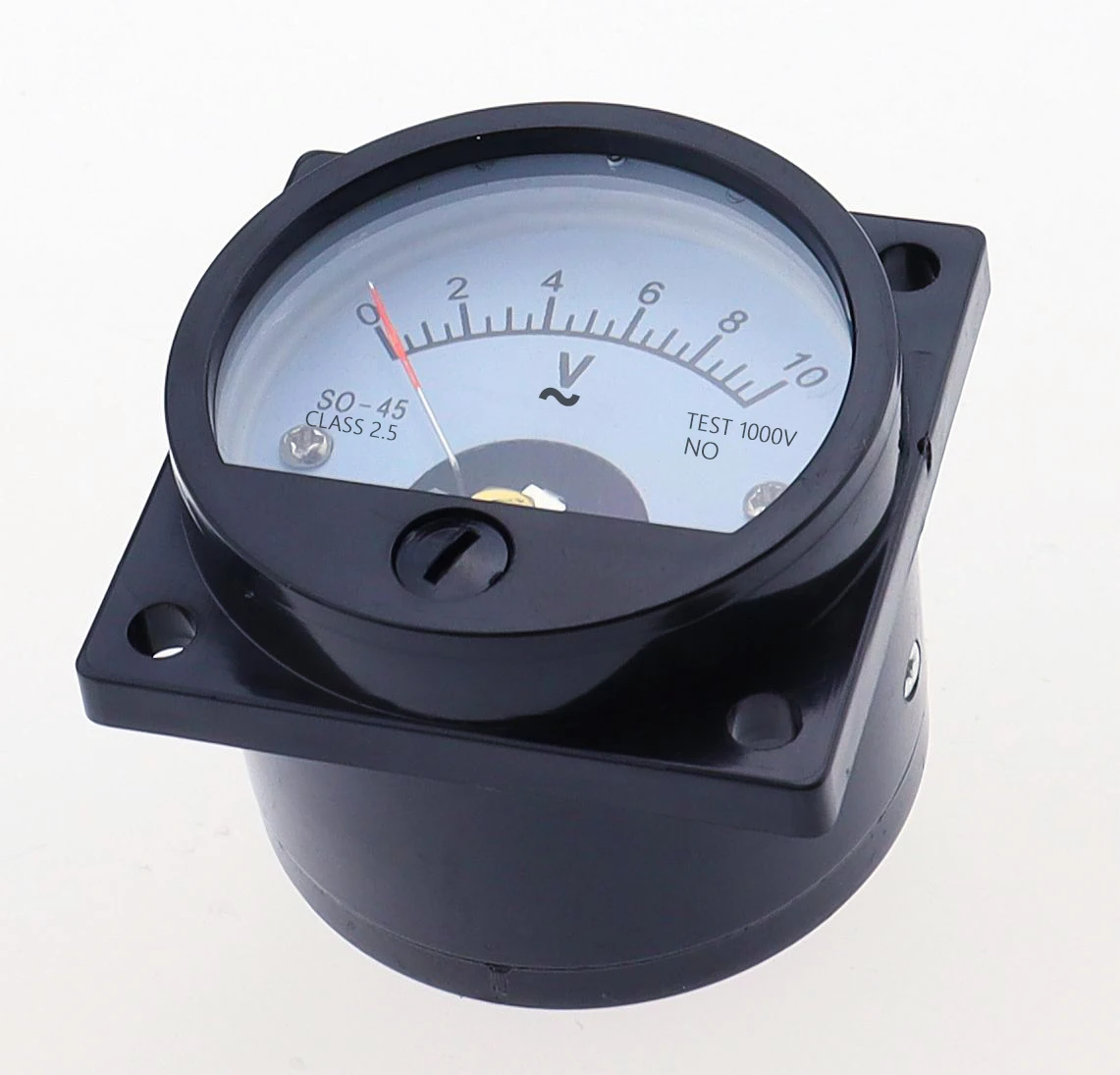 nieuwe Voltmeter SO-45 AC 1V 2V 5V 10V 15V 20V 50V 100V 150V 200V 300V 500V Ronde Analoge Wijzerplaat Paneelmeter Voltmeter Gauge Zwart