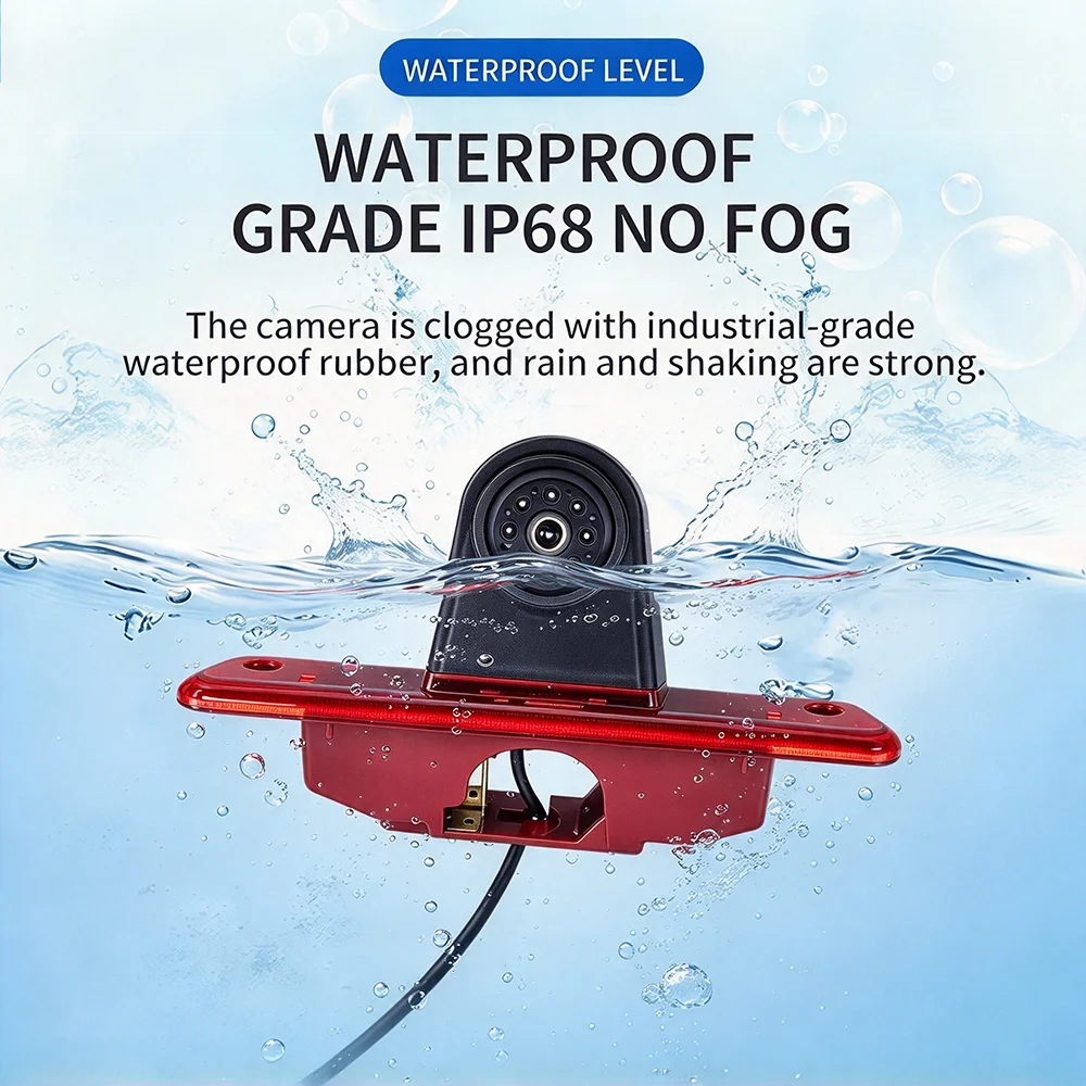 7‑Inch Rearview Mirror Monitor 170° Night Waterproof Brake Light Reversing Camera for Peugeot Partner Citroen 2008‑2018