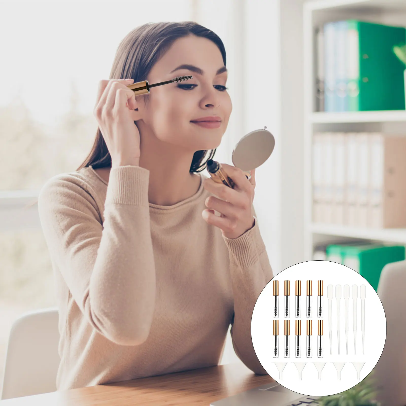 

20 шт. пустой тюбик для туши, контейнер для крема для ресниц, воронка, пипетка для переноса, пластиковая легкая портативная пипетка для путешествий, домашнего использования