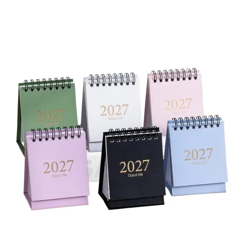 2027 Morandi Color 18‑Month Desktop Calendar Mini Desk Planner Memo Message Ornament Office Student Daily Use Supplies view 5
