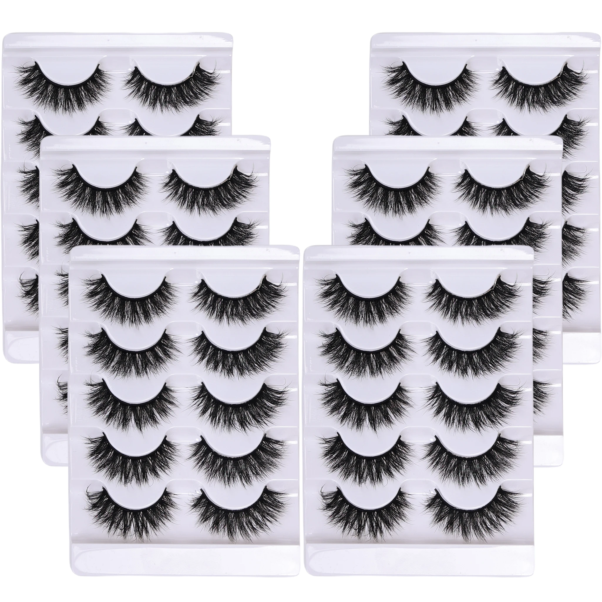 

30Pairs/6Pack Lashes Fluffy Lashes Wispy 6D Volume False Eyelashes Soft Curly Fake Lashes For Daily Party Festival Makeup Use