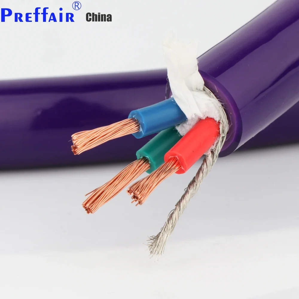 Preffair D516 10AWG Power Cord Cable Audiophile Power Cord Cable With Rhoium Plated P-78 EU Plug & IEC Connector