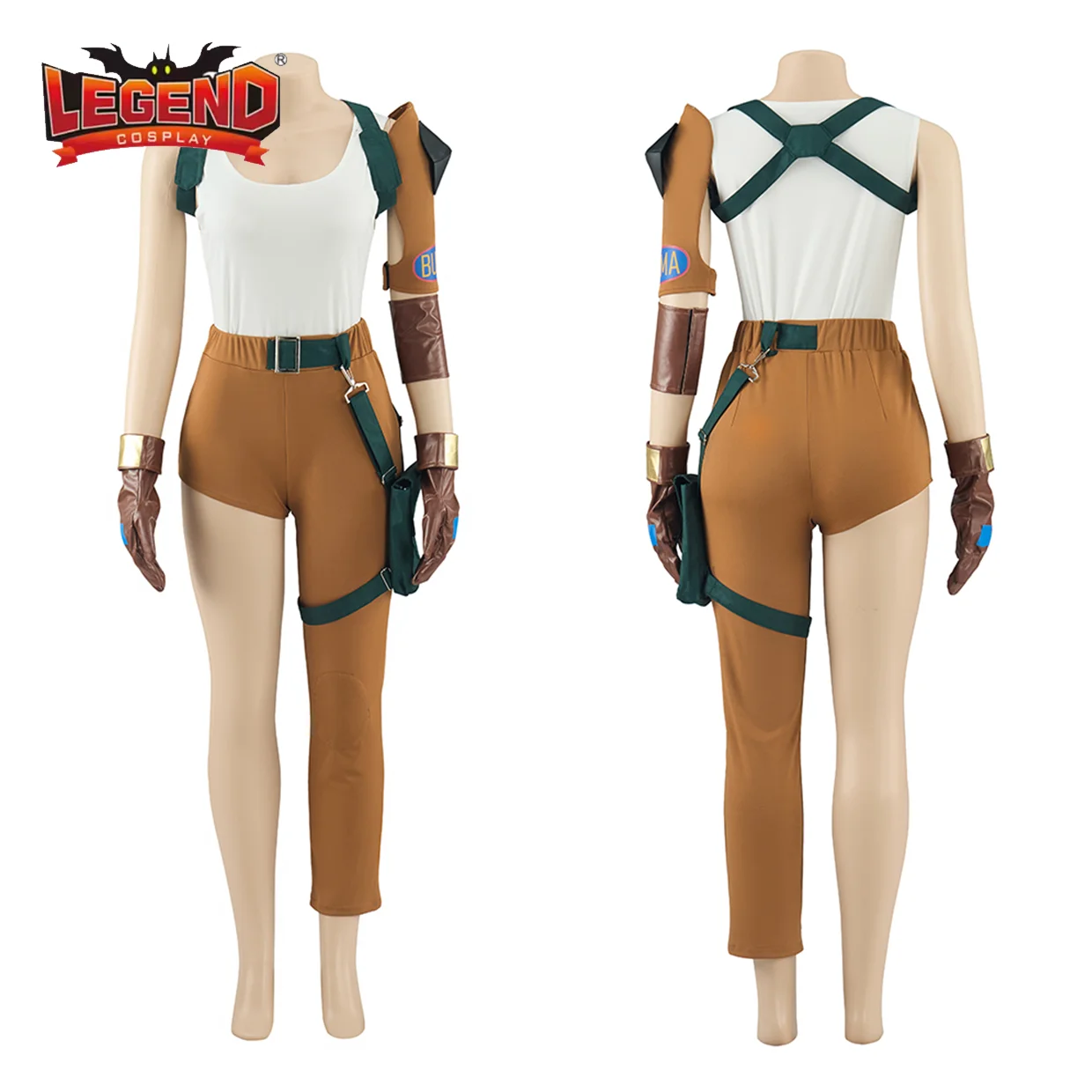 

Anime Bulma Cosplay Costume Adult Women Combat Suit Long and Short Leg Pants Halloween Disguies Outfit