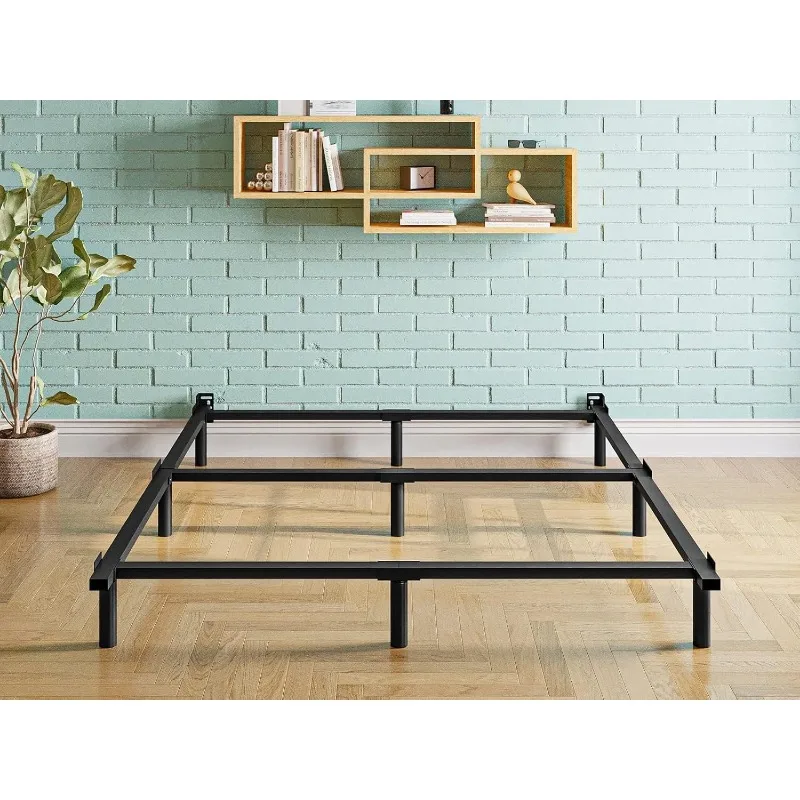 7 Inch Metal Queen-Bed-Frame for Box Spring, Quick & Easy Assembly, Heavy Duty Queen Size Noise Free, Black