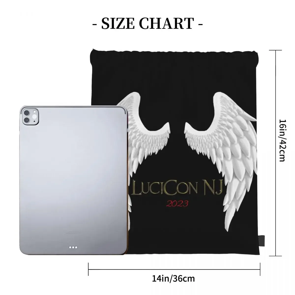 LuciCon-mochilas con alas NJ para hombre y mujer, bolsa deportiva con cordón, portátil e informal, para libros y estudiantes