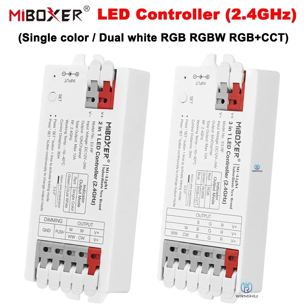 Miboxer 2.4G RF Remote Control E2-RF 2 3 in 1 LED Controller Single color Dual white RGB RGBW RGB+CCT LED Strip Light Dimmer