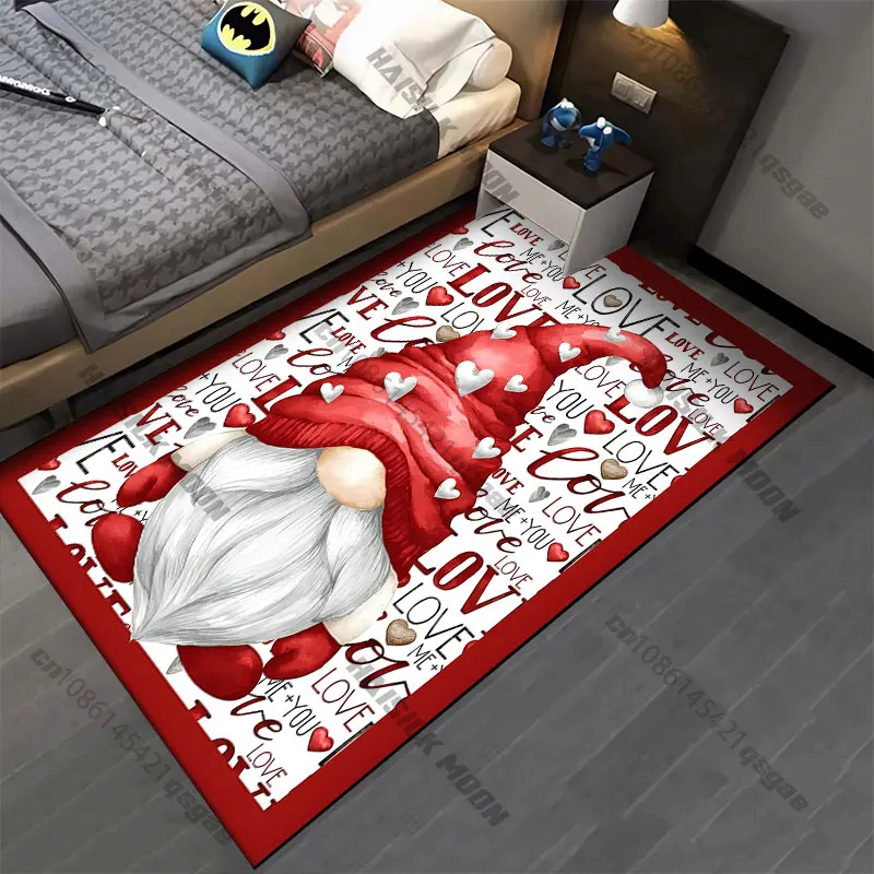 Love celebration with cute gnome carpet Yoga living room room decor children's crawling mat doormat area rug games mat