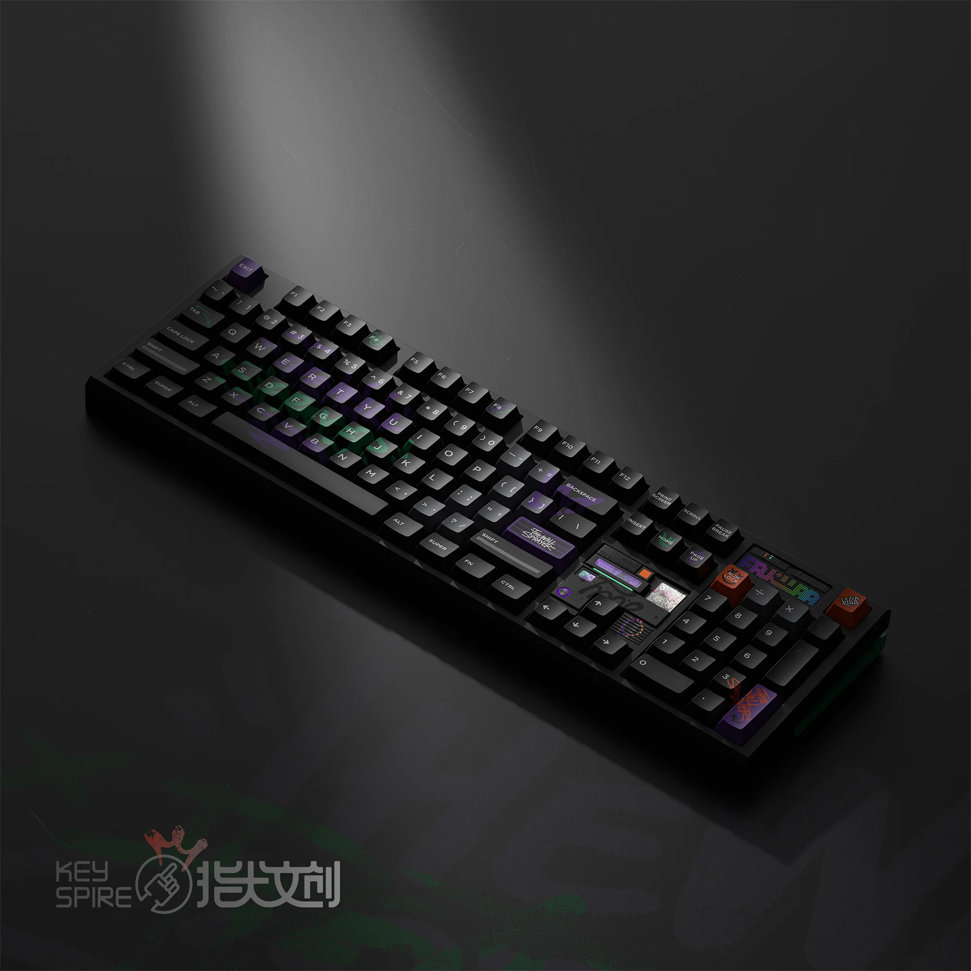 KeyTok Block X Dye Subbed Keycap Set PBT for keyboard 87 tkl 104 ansi ev63 wooting 60 v2 ev63 matte soft touch paint graffiti