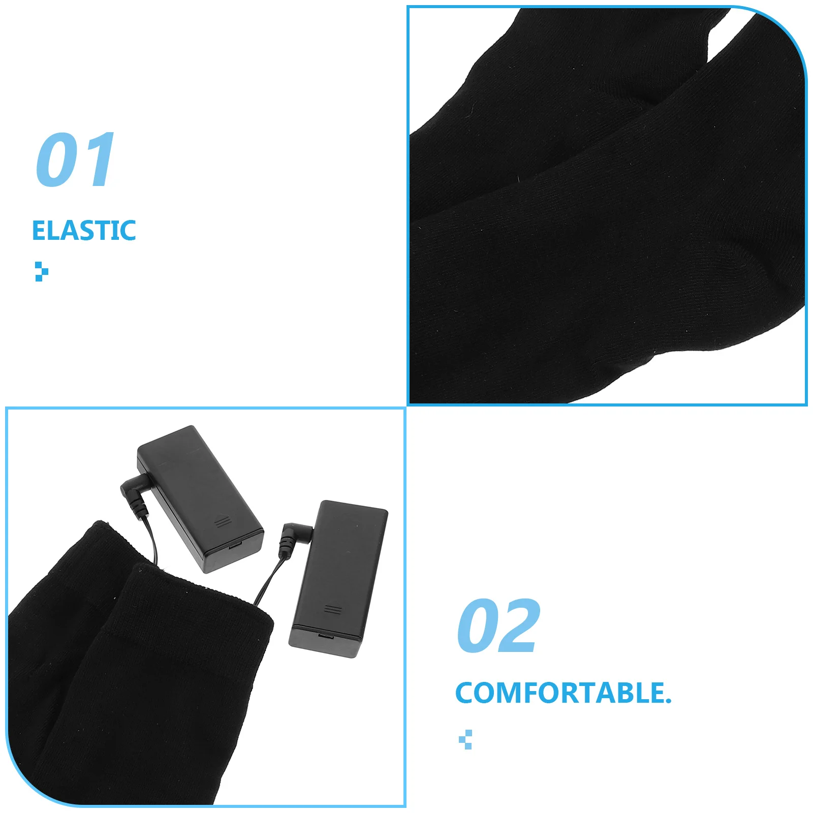 2 قطعة 1 زوج ساخنة الحرارية تعمل الدافئة الركبة عالية الجوارب الكهربائية لفصل الشتاء الرياضة في الهواء الطلق مقاوم للماء لمط