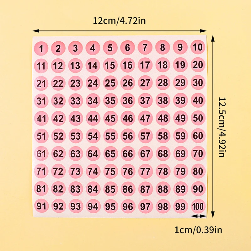 1 Vellen 1-100 Nummer Stickerlabel Voor Nagellak Kleurgelvernis Markering Nummering Digitale Label Manicure Tool