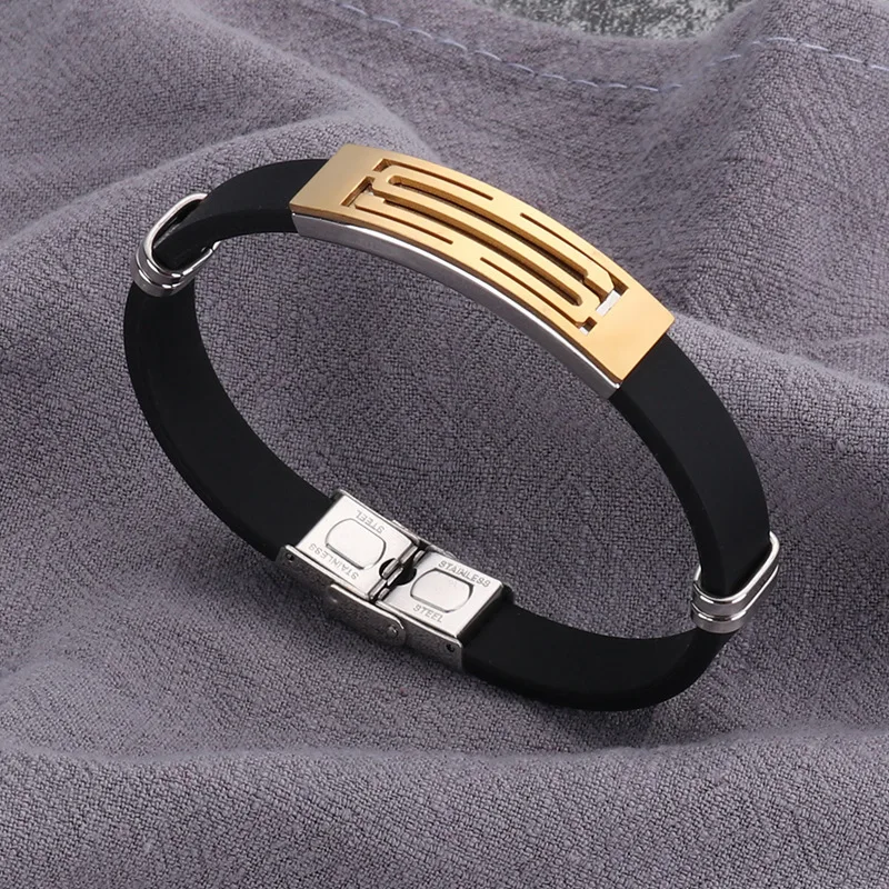 

10Pieces Stainless Steel Silicone Bracelet Non fading Creative Personality Punk Style Couple Bracelet Fashion Jewelry for Women