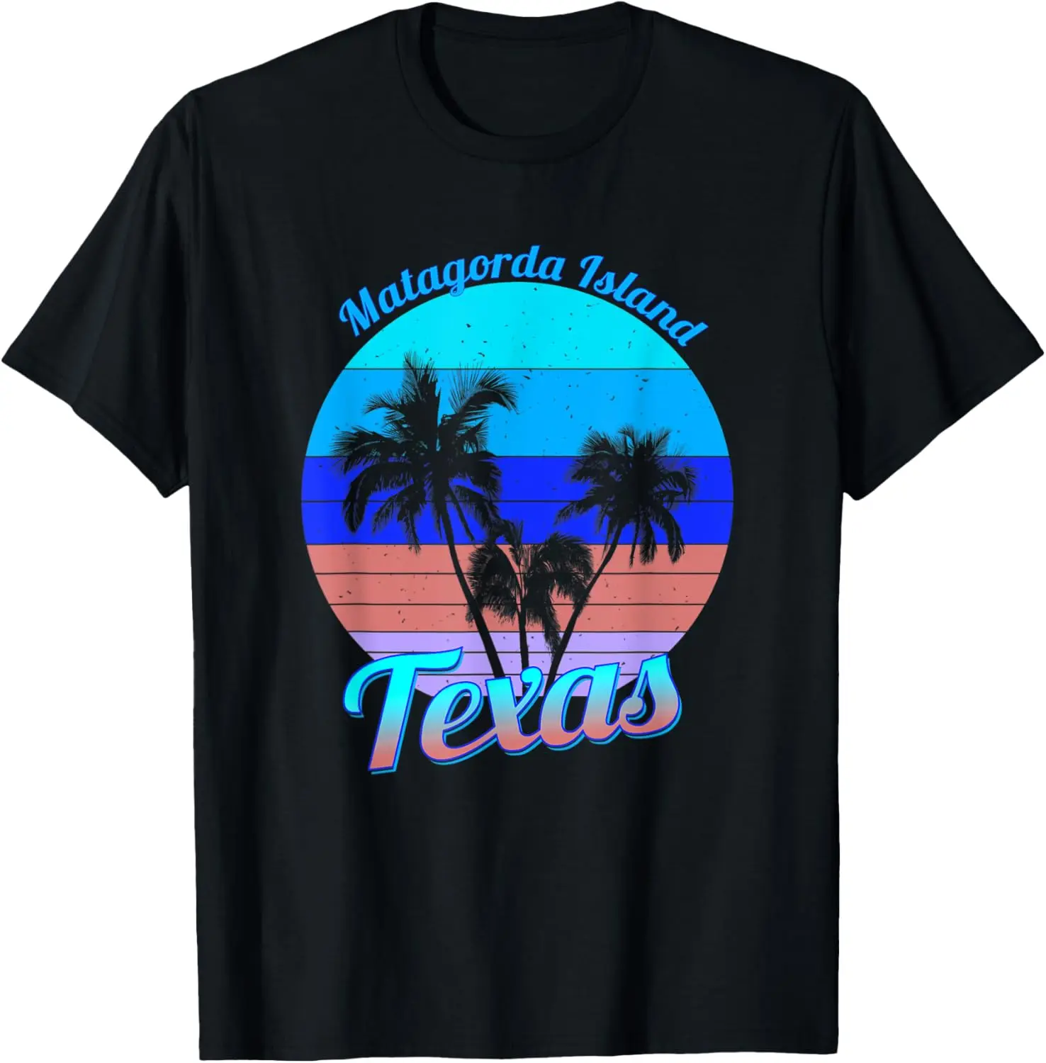 

Matagorda Island Texas Retro Tropical Palm Trees Vacation T-Shirt