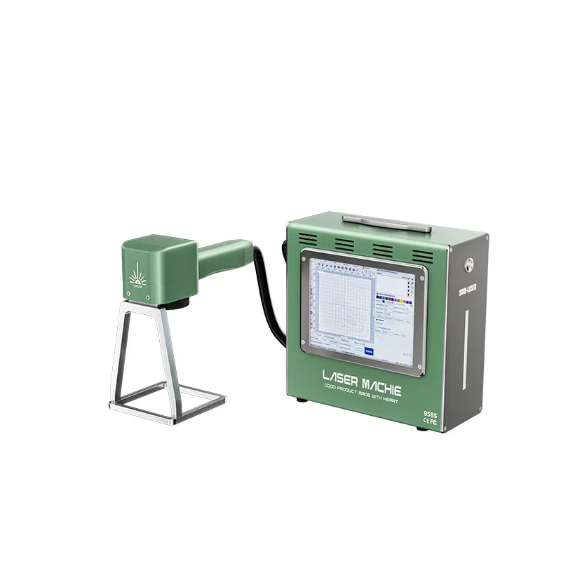 TBK958S 20W New Portable Fiber  Marking Machine Handheld Used Metal Iron Aluminum Plastic Stainless Steel Engraving