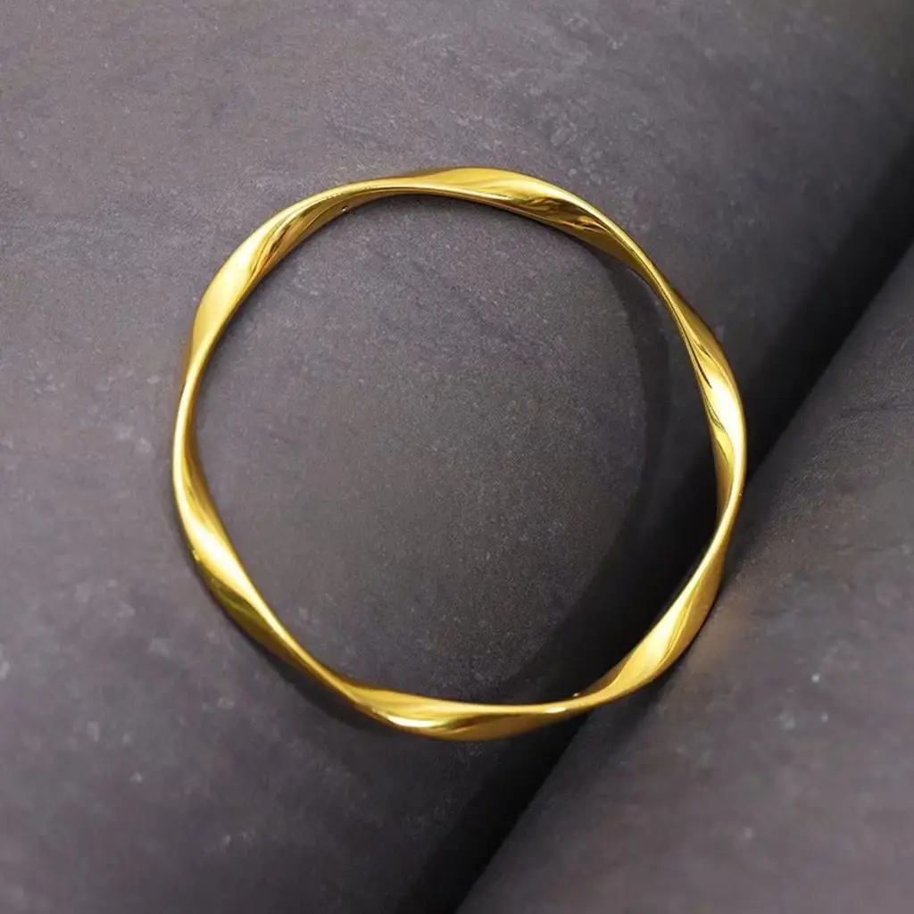 Wholesale Jewelry-- Mobius Infinite Love Bangles For Women Fashion Jewelry Pure Gold Plated