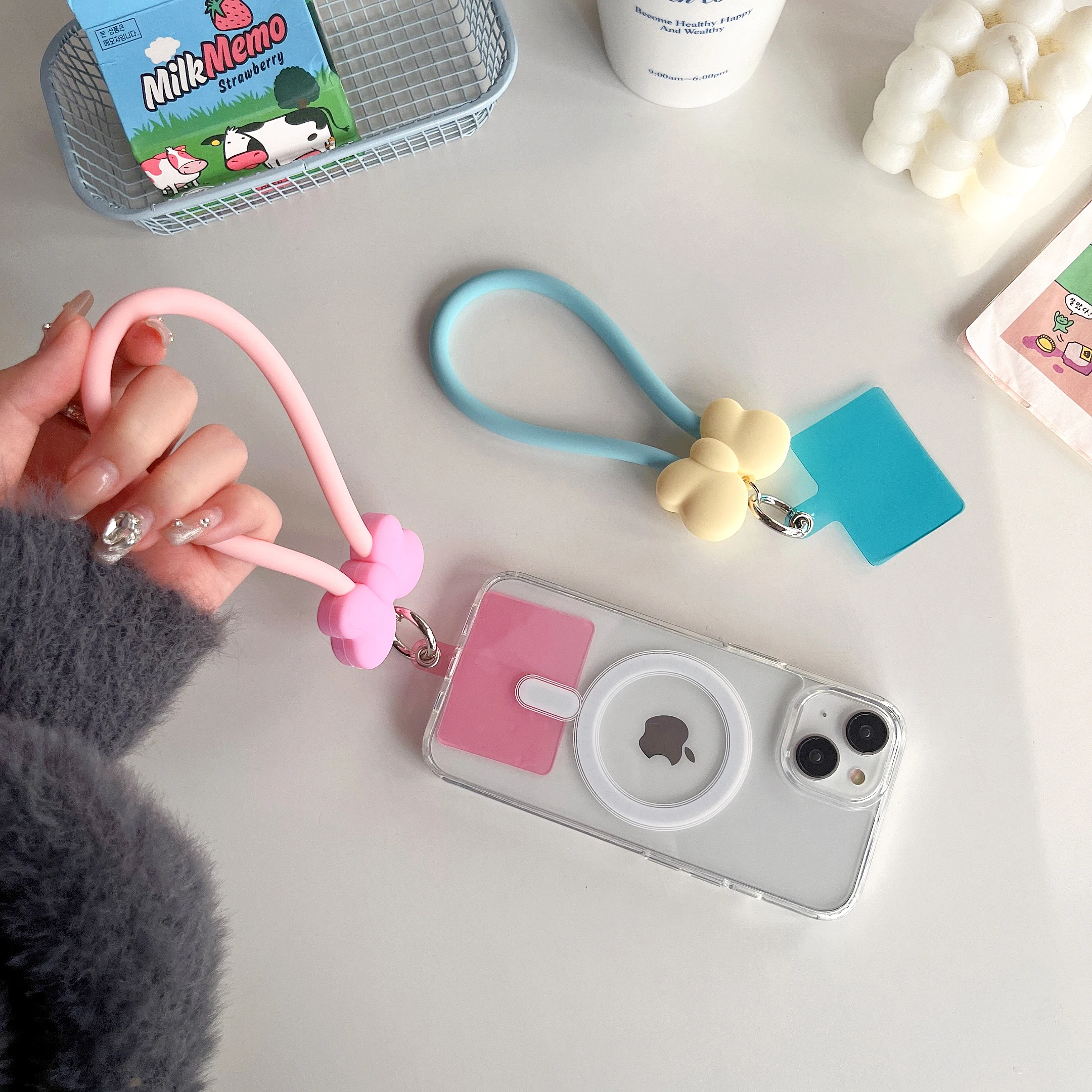 

New Cute Cartoon Style Bow Tie Phone Strap Lanyard Anti-Dropout Phone Charm Lanyard Backpack Lanyard Girls' Bracelets Keychain