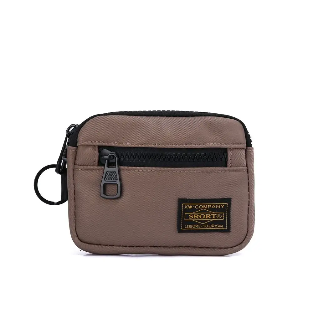 

Portable Canvas Coin Purse Oxford Cloth Card Holder Zipper Short Wallet Korean Style Bank Card Organizer