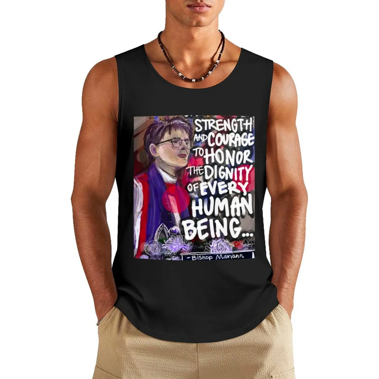 

«Grant Us The Strength» Mariann Budde Tank Top Мужские футболки без рукавов для спортзала для мужчин спортивные костюмы жилет для мужчин