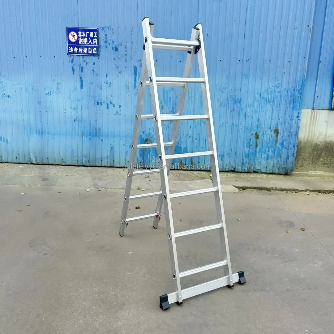 

6.8m Foldable Aluminum Combination Ladder Compact 5.1m Reach For Warehouse Construction Access Supermarket Application