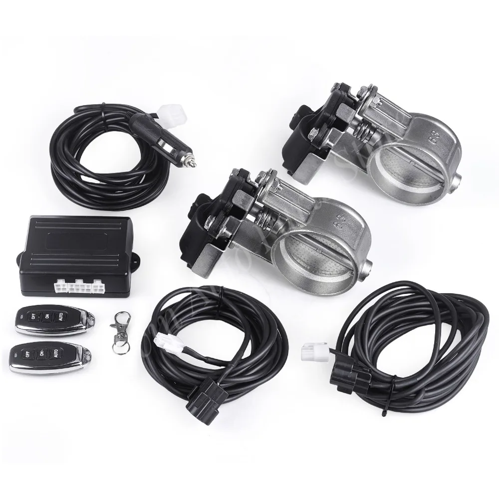 Universal Exhaust Dual Switches Control Dual Valves Set With Remote Cutout Control for 2.0/2.36/2.5/2.75/3.0INCH Pipe 2pcs Valve