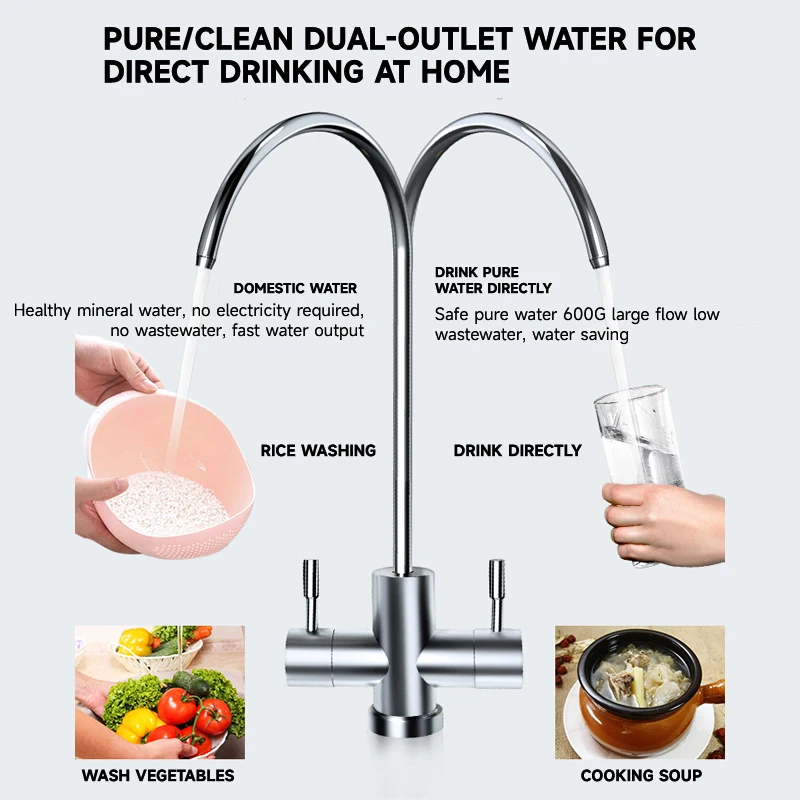 정수기용 특수 수도꼭지 1/4인치 연결 호스 직접 음용 주방 스테인리스 순수 정수기 액세서리