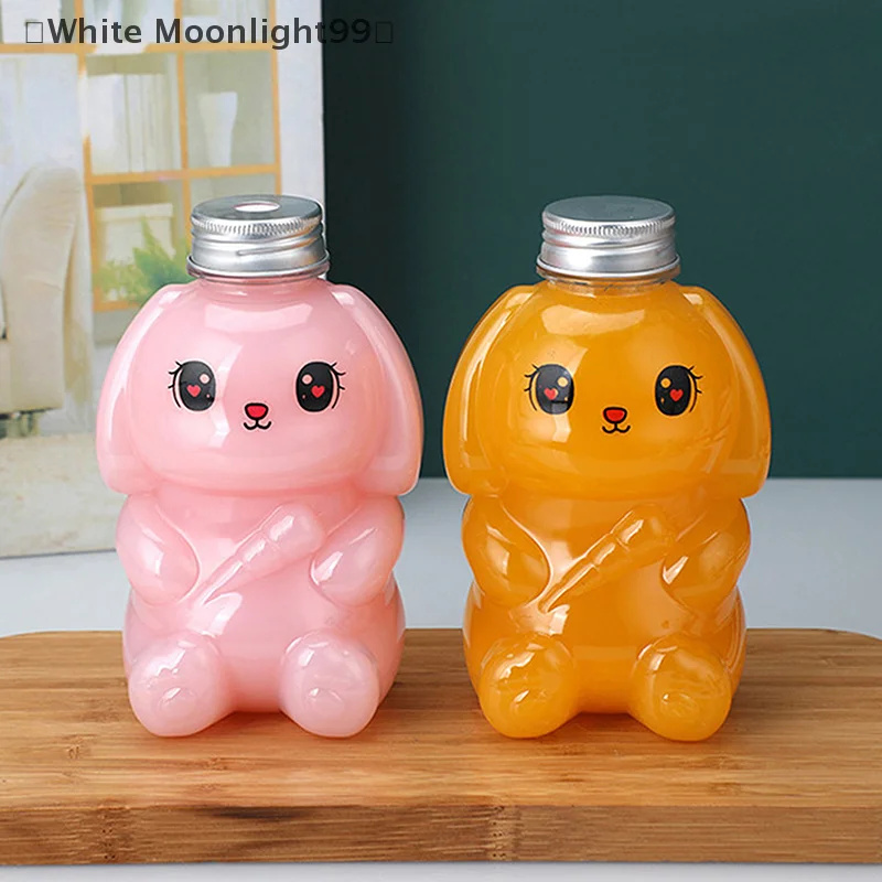 250ml Rabbit Bottles For Milk Tea Coffee Juice Portable Drinking Cup Home Transparent Juicing Beverage Drink Bottle