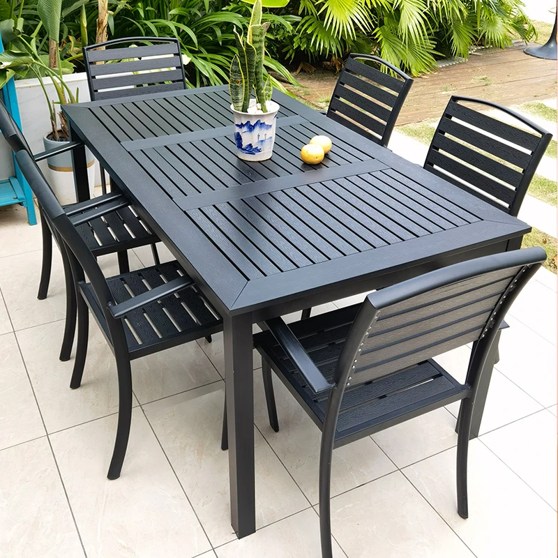 

！@Modern Durable Eco-Friendly UV-Resistant Outdoor Dining Table Chair Combination for Hospital Hotel Garden Courtyard Villa