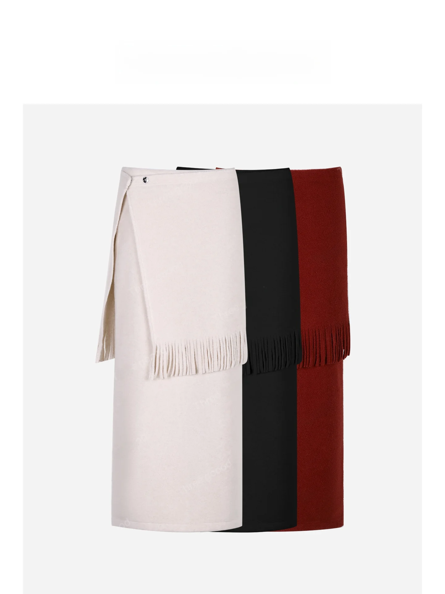 

Комплект: длинная шерстяная юбка с бахромой и топ Tee Goood, повседневный женский модный комплект с низкой талией, прямой крой, полиэстер.