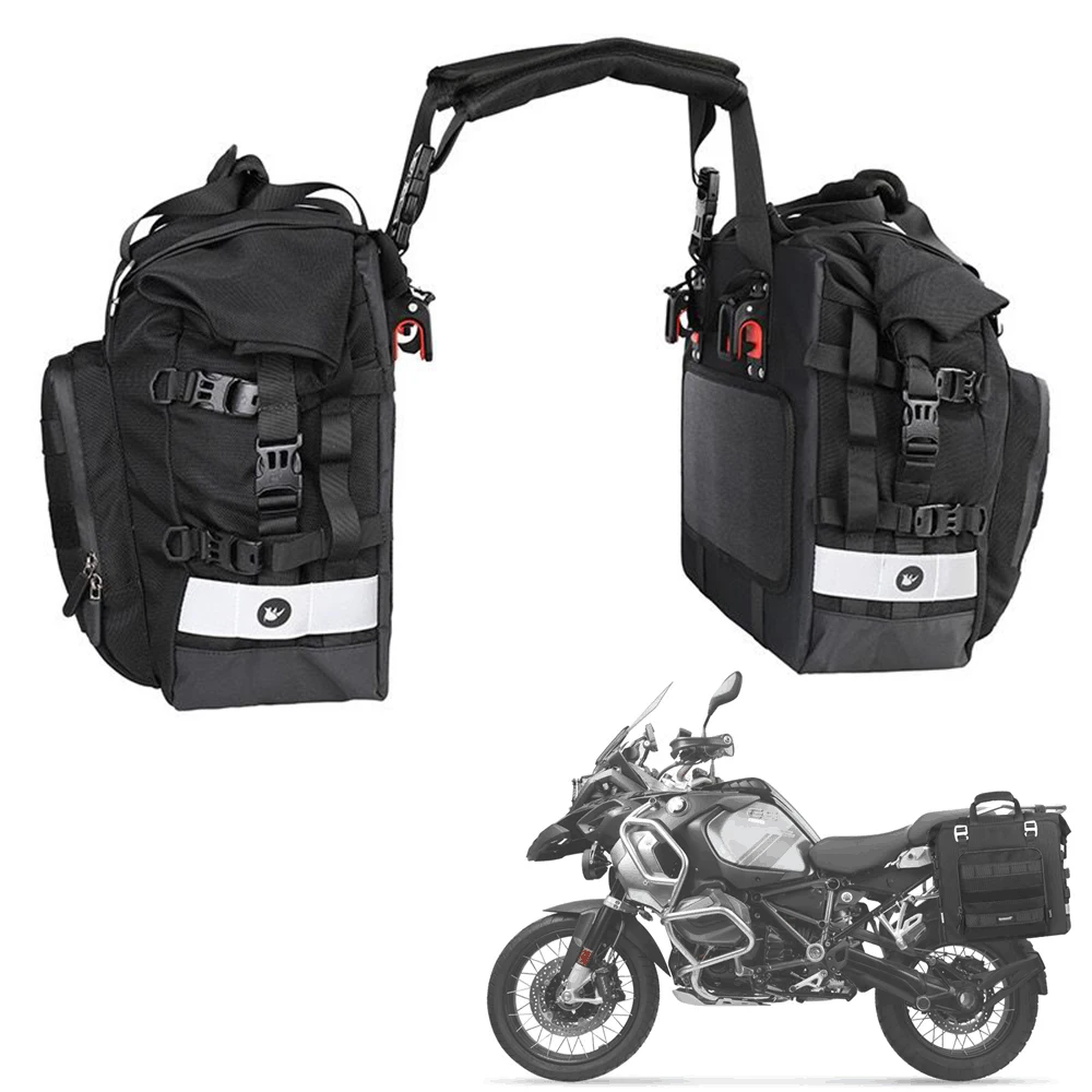 Motorcycle Saddle Bag Waterproof 20L Side Pannier Bag For BMW R1200GS F850GS ADV Suzuki Travel Storage Bag Hard Rack Bag Luggage image 2