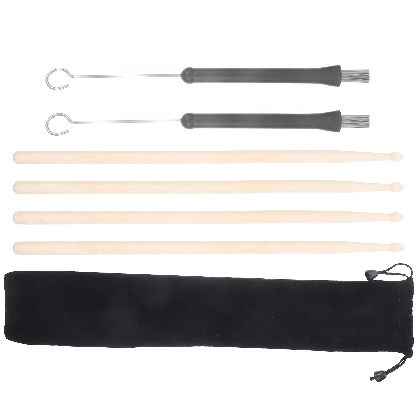 

Drum Stick Set Smooth Surface Treatment Drumsticks Maple Batter Drumming Supplies Brush Steel Wire Accessories Gear